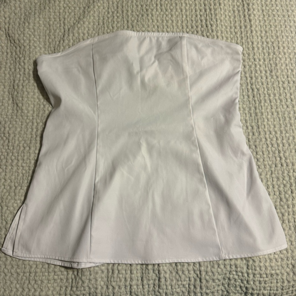 White Strapless Top